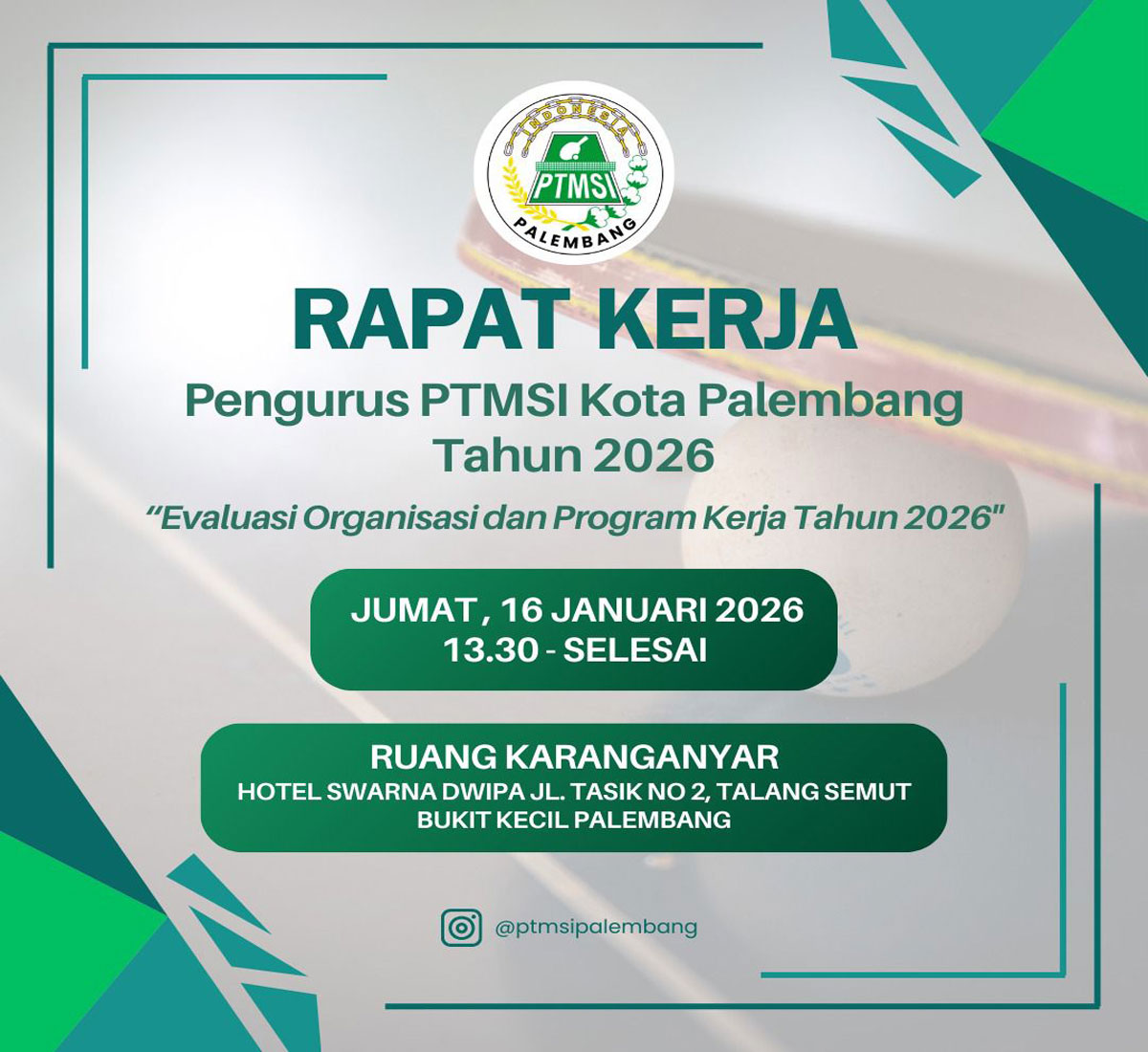 Pengkot PTMSI Gelar Raker, ini Agenda yang Akan Dibahas