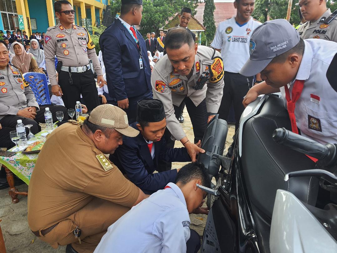 Polres Ogan Ilir dan SMAN 1 Indralaya Deklarasi Bebas Knalpot Brong