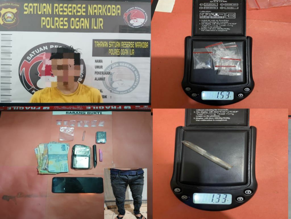 Polres Ogan Ilir  Tangkap Dua Pengedar Sabu di Sejaro Sakti