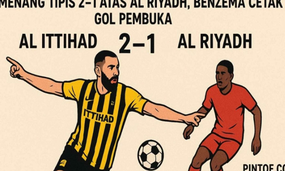Liga Arab Saudi 2025-2026 - Bermain 10 Pemain, Al Ittihad Menang 2-1 Atas Al Riyadh