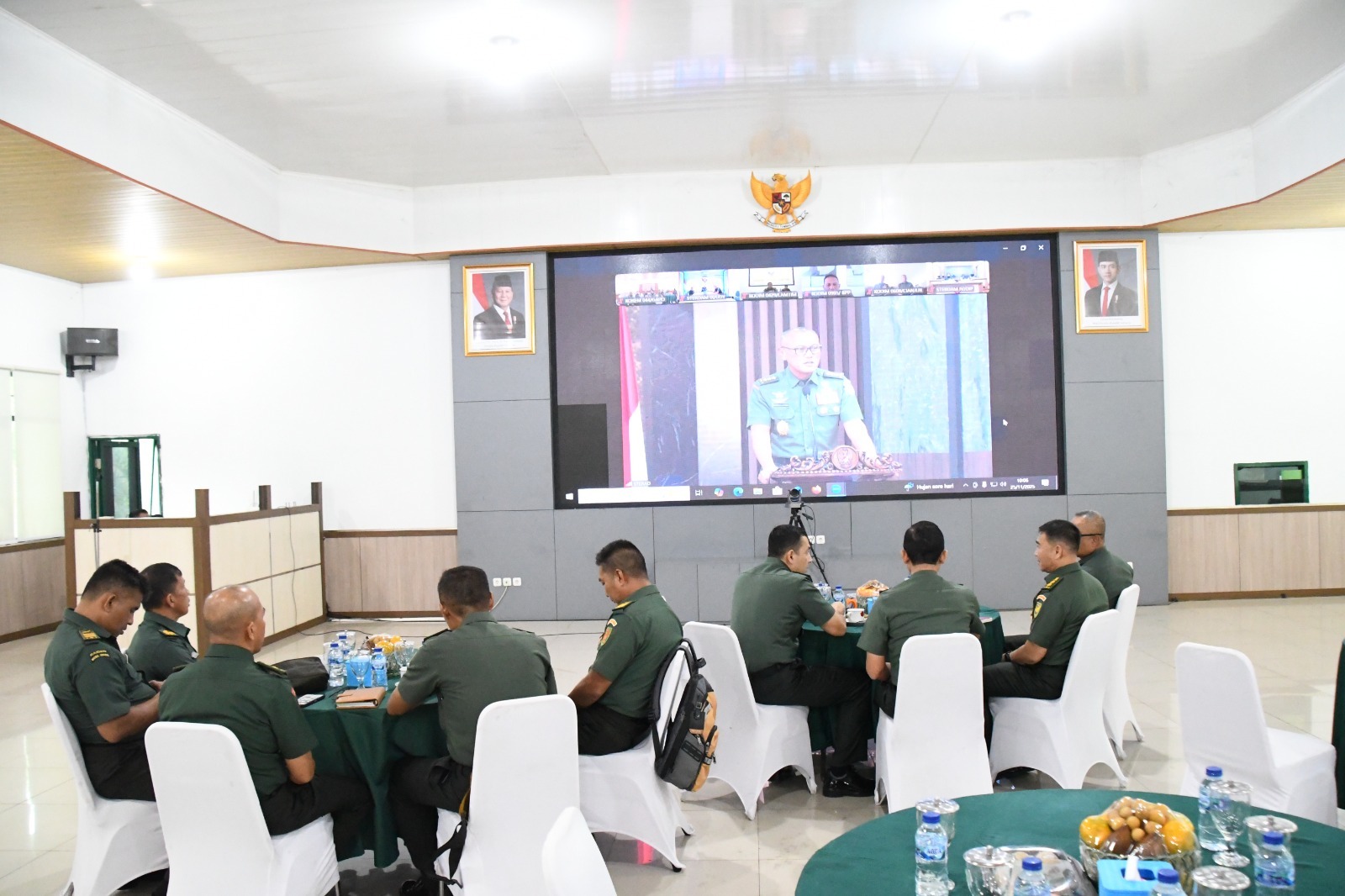 Korem 044/Gapo Ikuti Rapat Evaluasi TMMD TA. 2025 Secara Virtual, Bahas Pencapaian Fisik dan Nonfisik