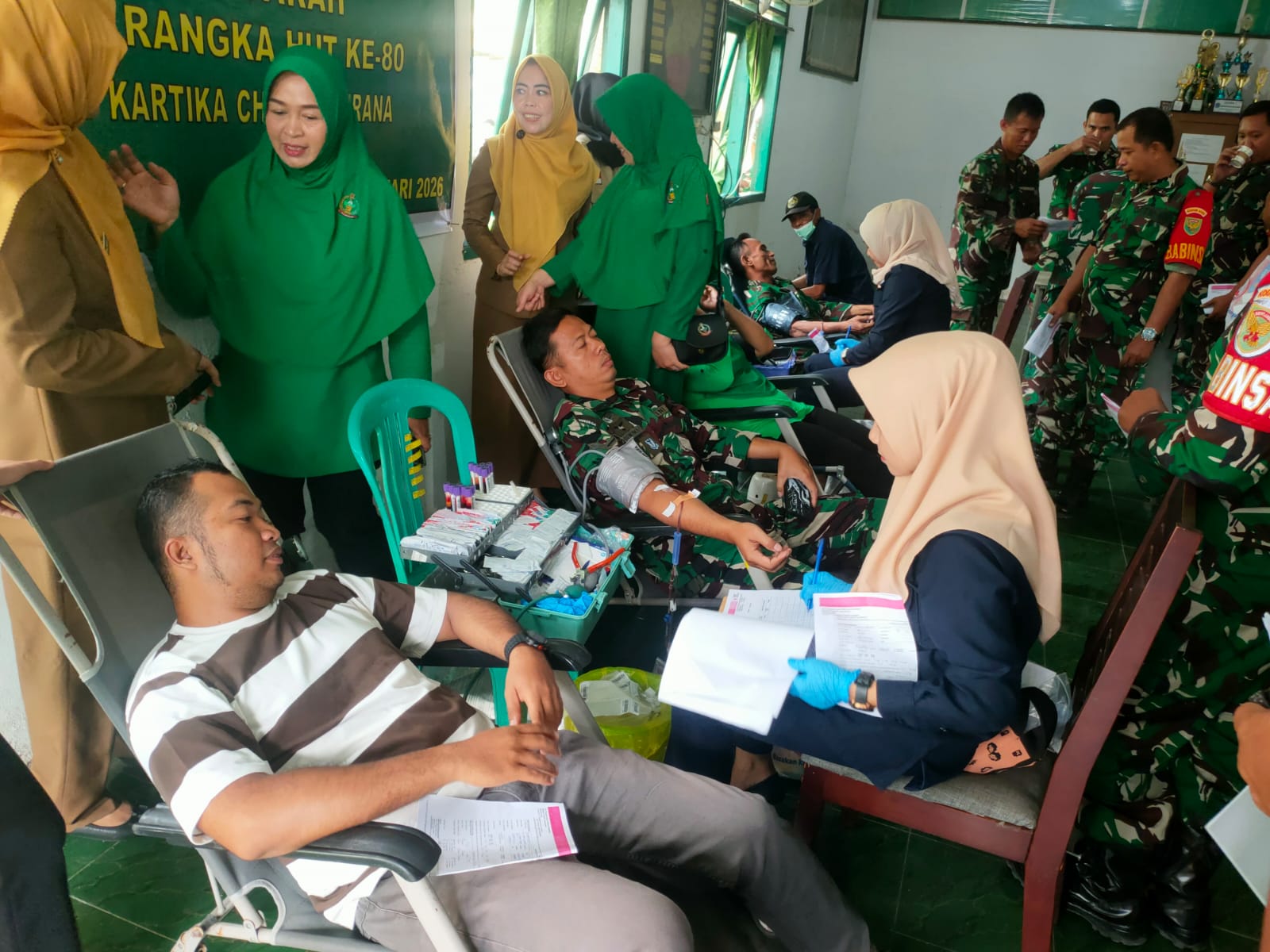 Polres Ogan Ilir  Ikuti Donor Darah HUT ke-80 Persit Kartika Candra Kirana