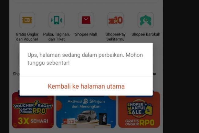 Warganet Ngeluh Aplikasi Shopee Error, Halaman Sedang Perbaikan, Ini Tanggapan Shopee Soal Keluhan Netizen 