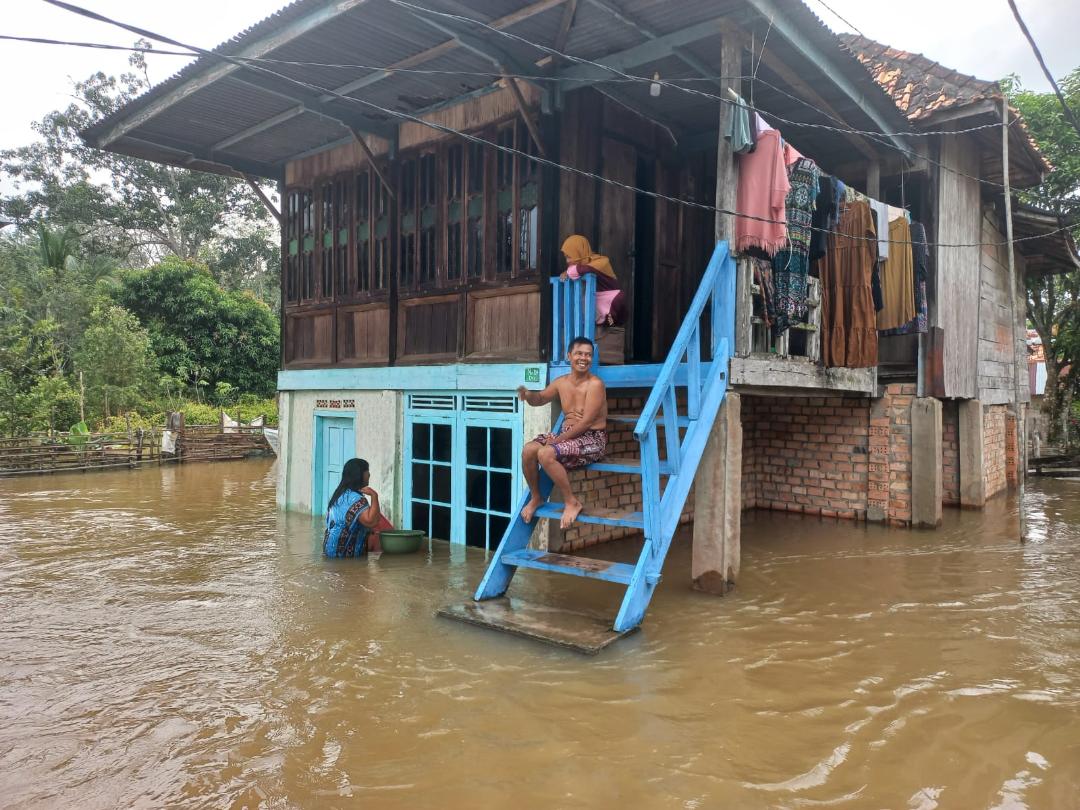 Sungai Ogan Meluap, Desa Kuang Dalam Ogan Ilir di Landa Banjir 