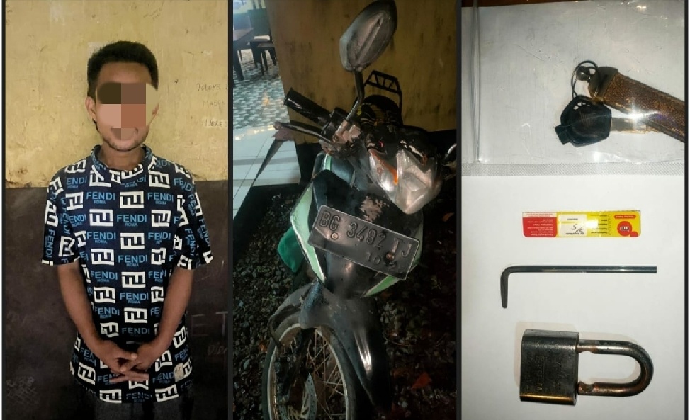 Maling Motor di Warung Desa Sukaraja Baru  Ogan Illr  Diamankan Polsek Indralaya