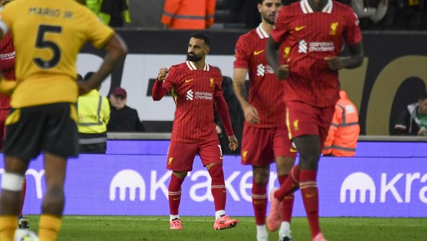 Liga Inggris 2024-2025: Liverpool Menang Atas Wolverhampton Wanderers 2-1, Mohamed Salah Jadi Pahlawan