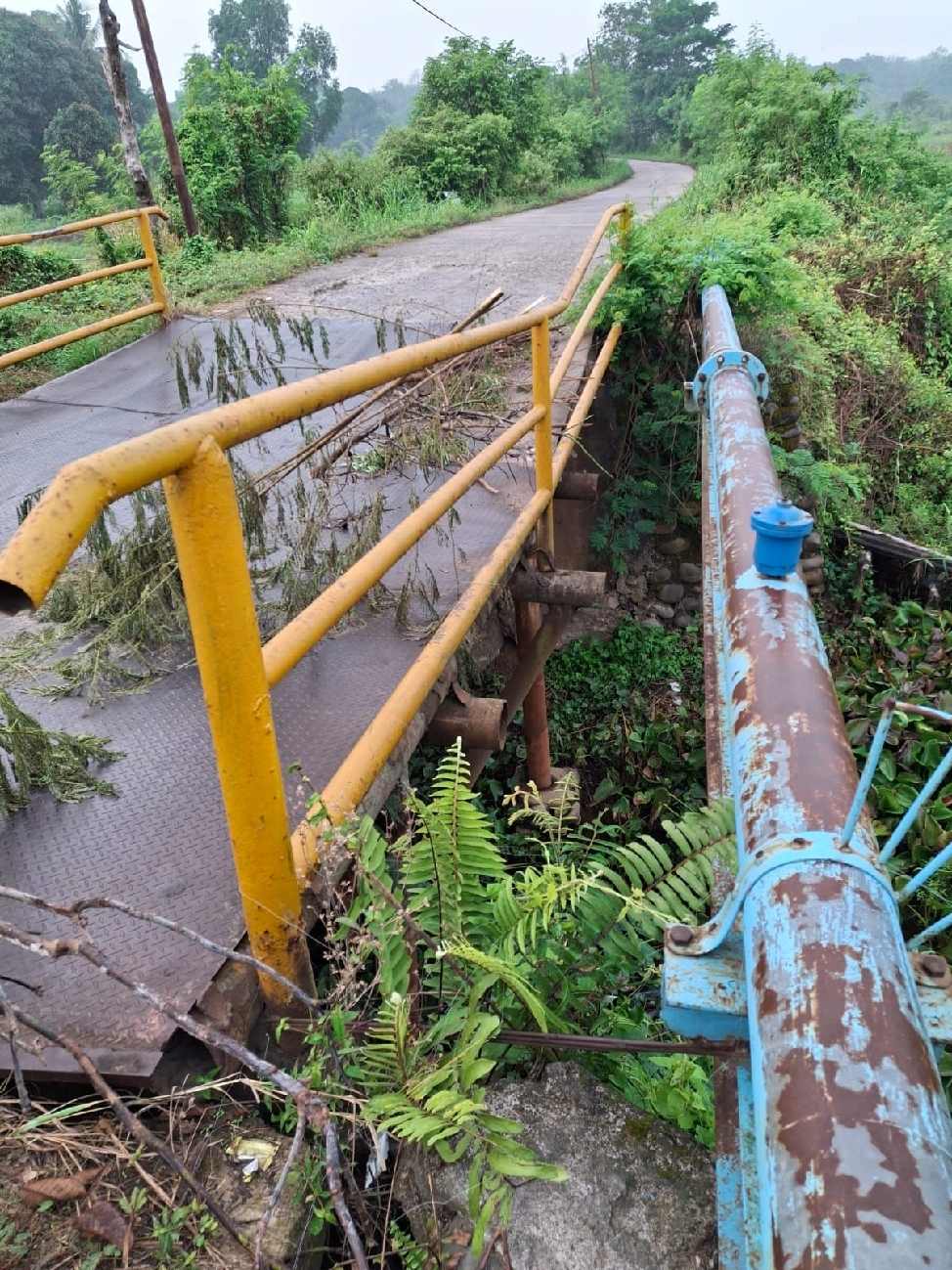 Jembatan Plat Besi Di Sejaro Sakti Ogan Ilir Miring, Akibat Korosi
