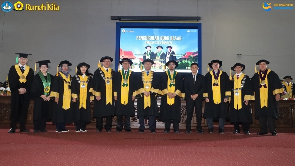 Tiga  Guru Besar Unsri Dikukuhkan, Dukung Peningkatan SDM Unggul