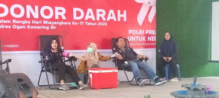 Luar Biasa, Donor Darah Polres OKI Banyak Peminat