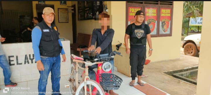 Gerak Cepat, Kanit Reskrim Polsek Sungai Menang Berhasil Amankan Pelaku Pencurian Sepeda Listrik 