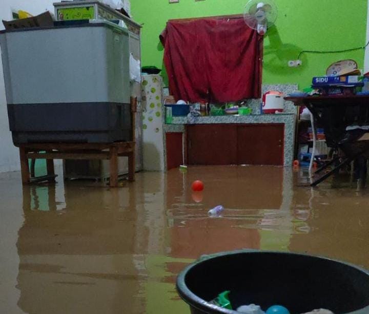 Tinjau Lokasi Banjir, Pj Wali Kota Prabumulih Bagikan Nasi Bungkus