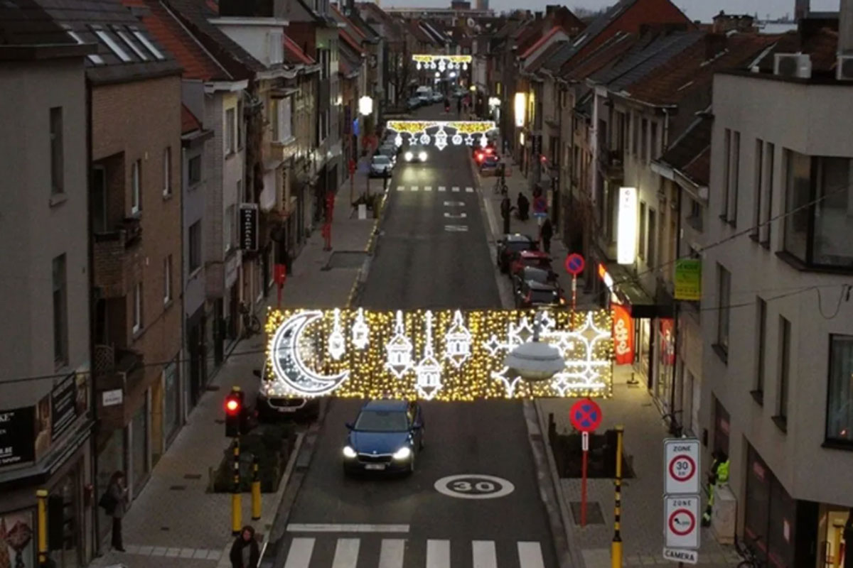 Pertama Kali, Jalan di Kota Belgia Berhiaskan Nuansa Ramadan