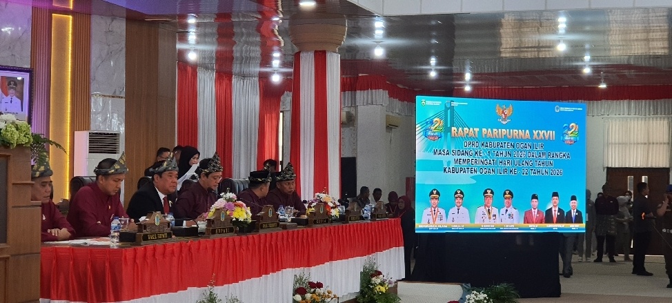 Ketua  DPRD Ogan Ilir Pimpin  Sidang Paripurna HUT ke-22  Kabupaten  Ogan Ilir