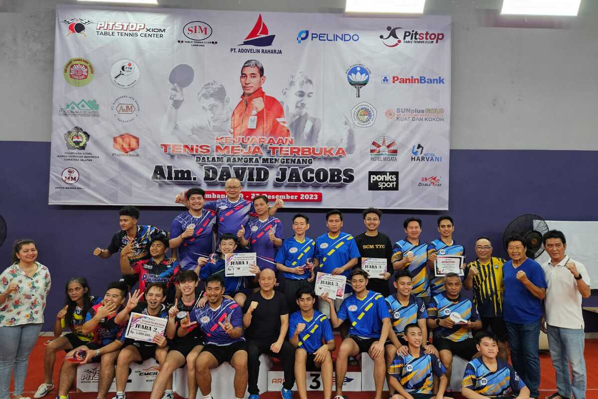 Turnamen Tenis Meja Pitstop Mengenang Almarhum David Jacobs, SIM Lampung Juara Umum