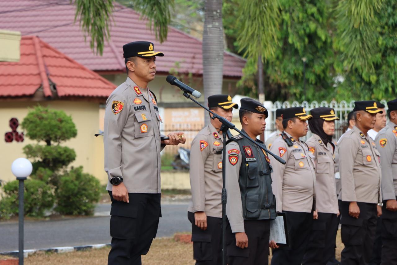 Kapolres Ogan Ilir Gelar  Apel Pagi, Ini Pesan Pentingnya !