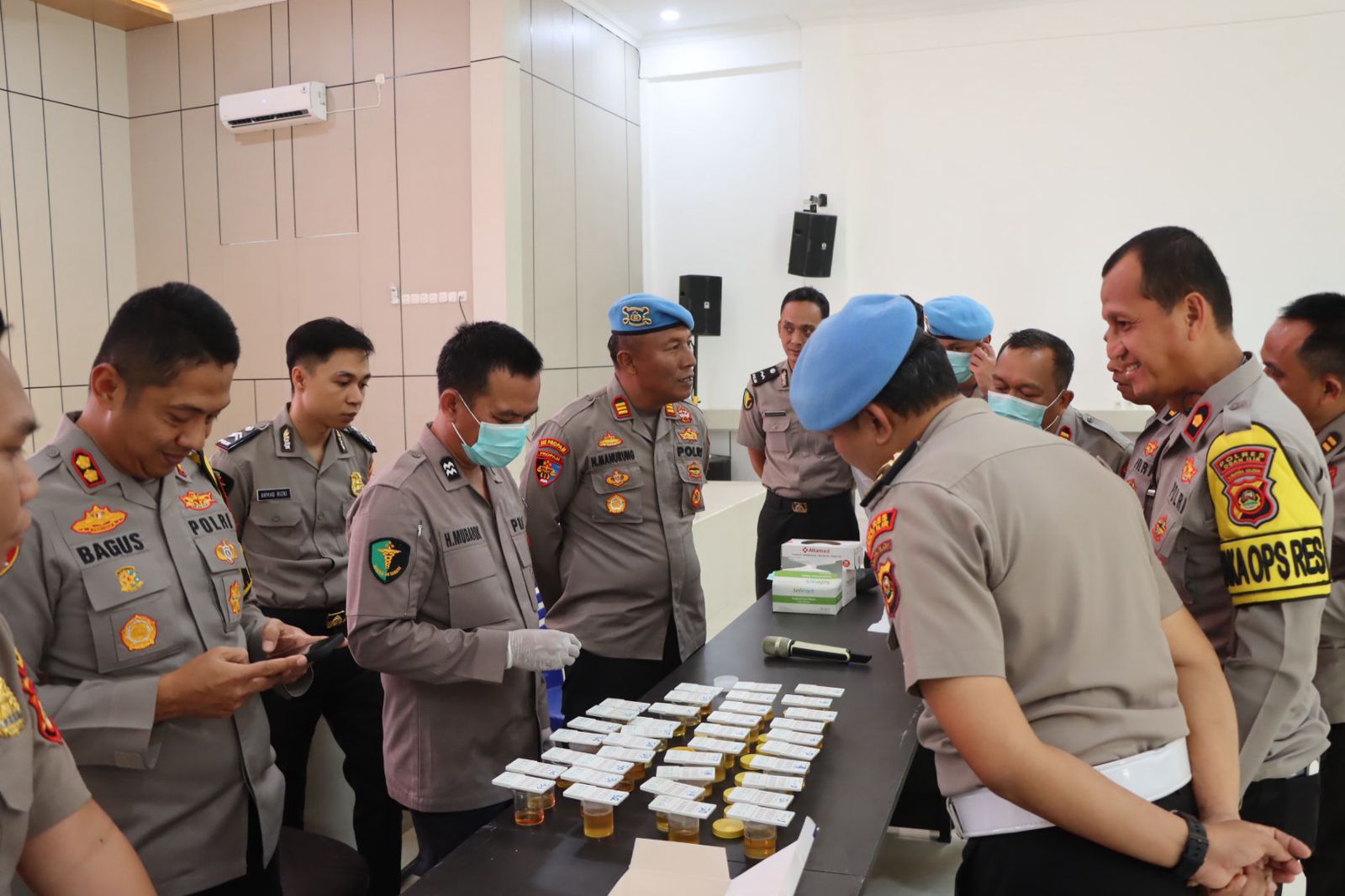Anggota dan PJU Polres Ogan Illr Di Tes Urine  Secara Mendadak, Ini Hasilnya!