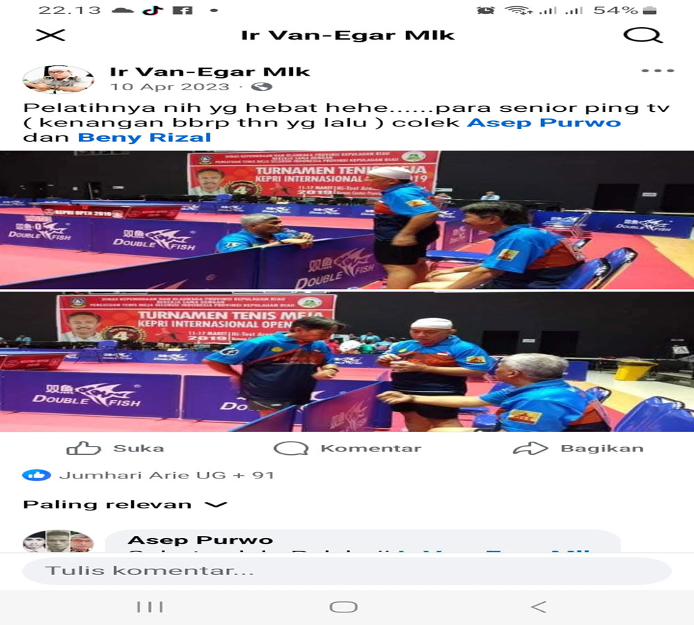 Selamat Jalan Irvan Malik Siregar, Tokoh Tenis Meja Sumsel 
