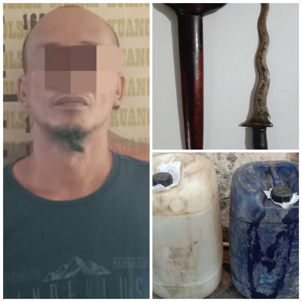 Curi  Kondensat Perusahaan,Saat Ditangkap Polsek Muara Kuang  Bawa Keris