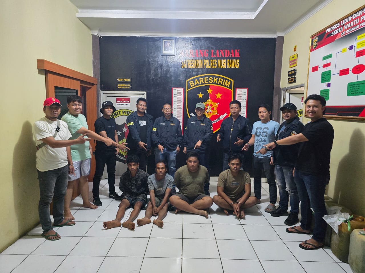 Empat Garong Maling Minyak Diringkus Satreskrim Polres Mura