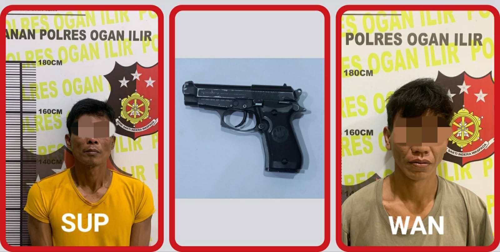 Dua Pelaku Pencurian Ditangkap Reserse Polres Ogan Ilir dan Sita Pistol  Air Softgun