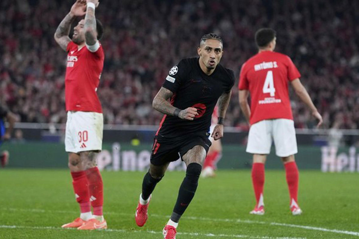 Liga Champions: Diperkuat 10 Pemain, Barcelona Kalahkan Benfica di Kandang