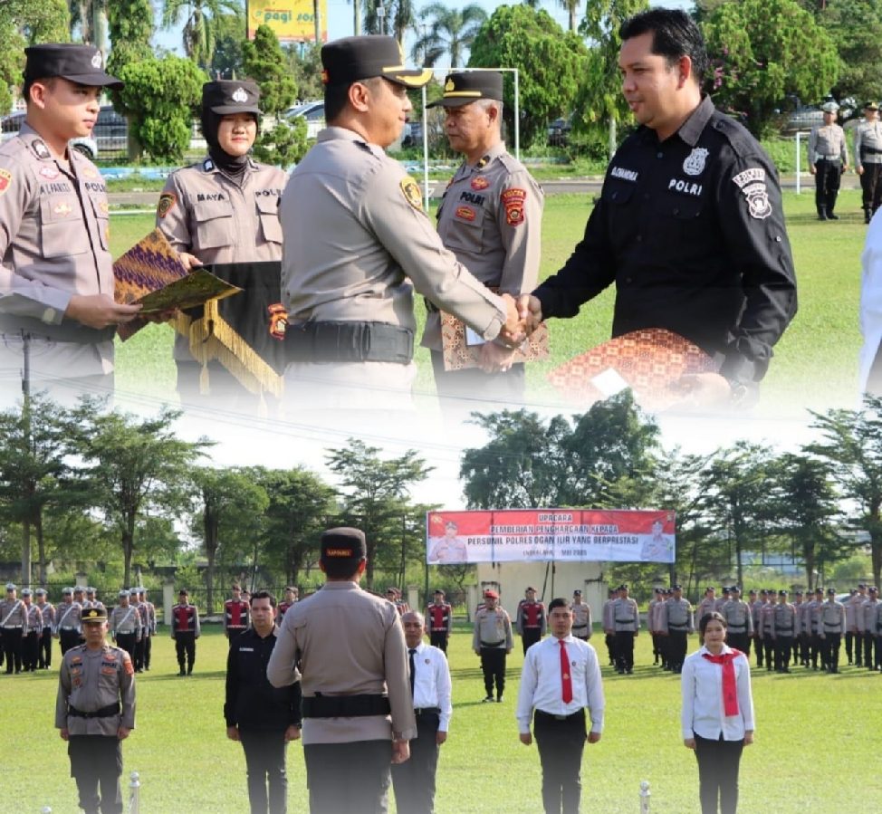 Polres Ogan Ilir Berikan Penghargaan Personel Berprestasi