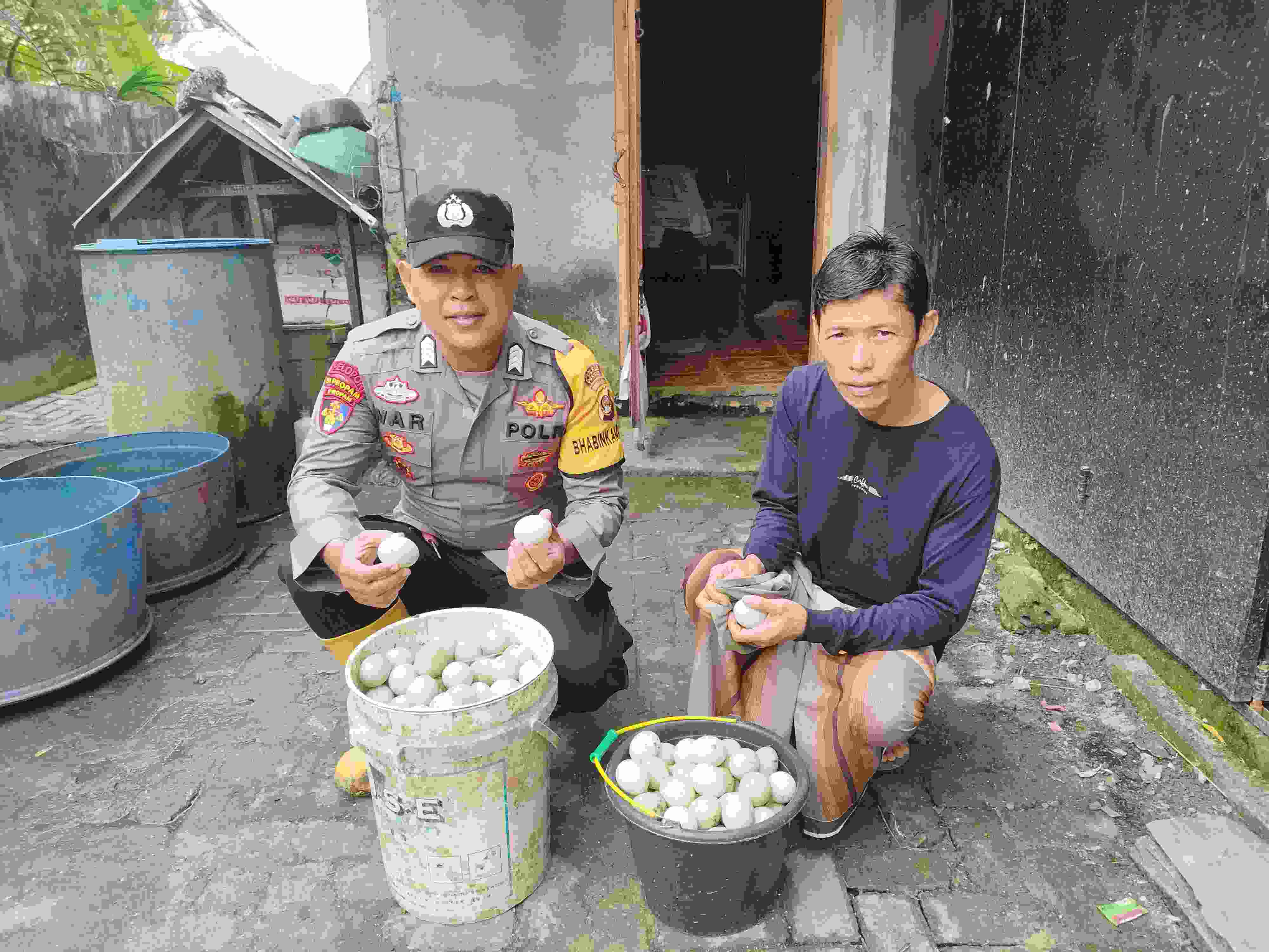 Bhabinkamtibmas Polsek Indralaya Budidaya 460 Bebek Petelur 