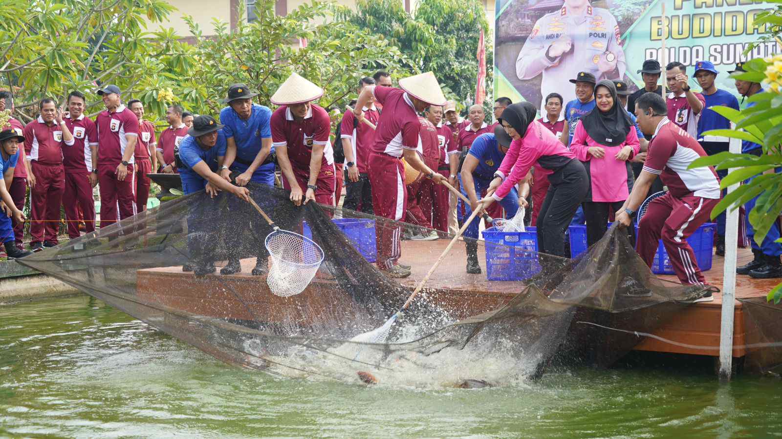 Misi Asta Cita, Polda Sumsel Panen Raya 2,5 Ton Ikan, Lanjut Tebar