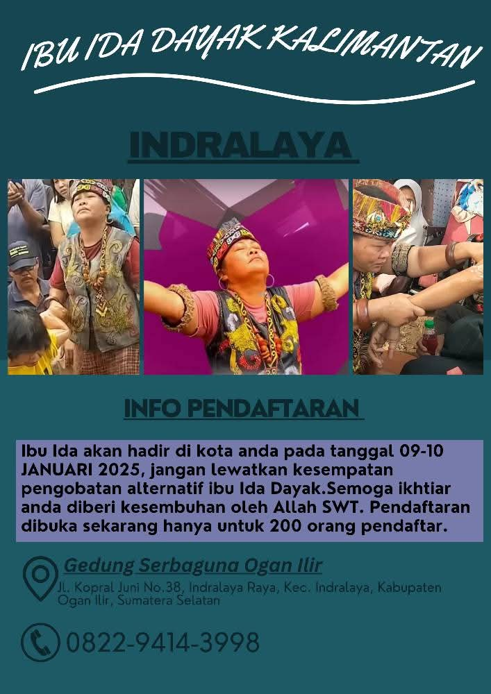 Ogan Ilir Diterpa Kembali Kedatangan Pengobatan  Ibu Ida Dayak, Katanya Hoak !