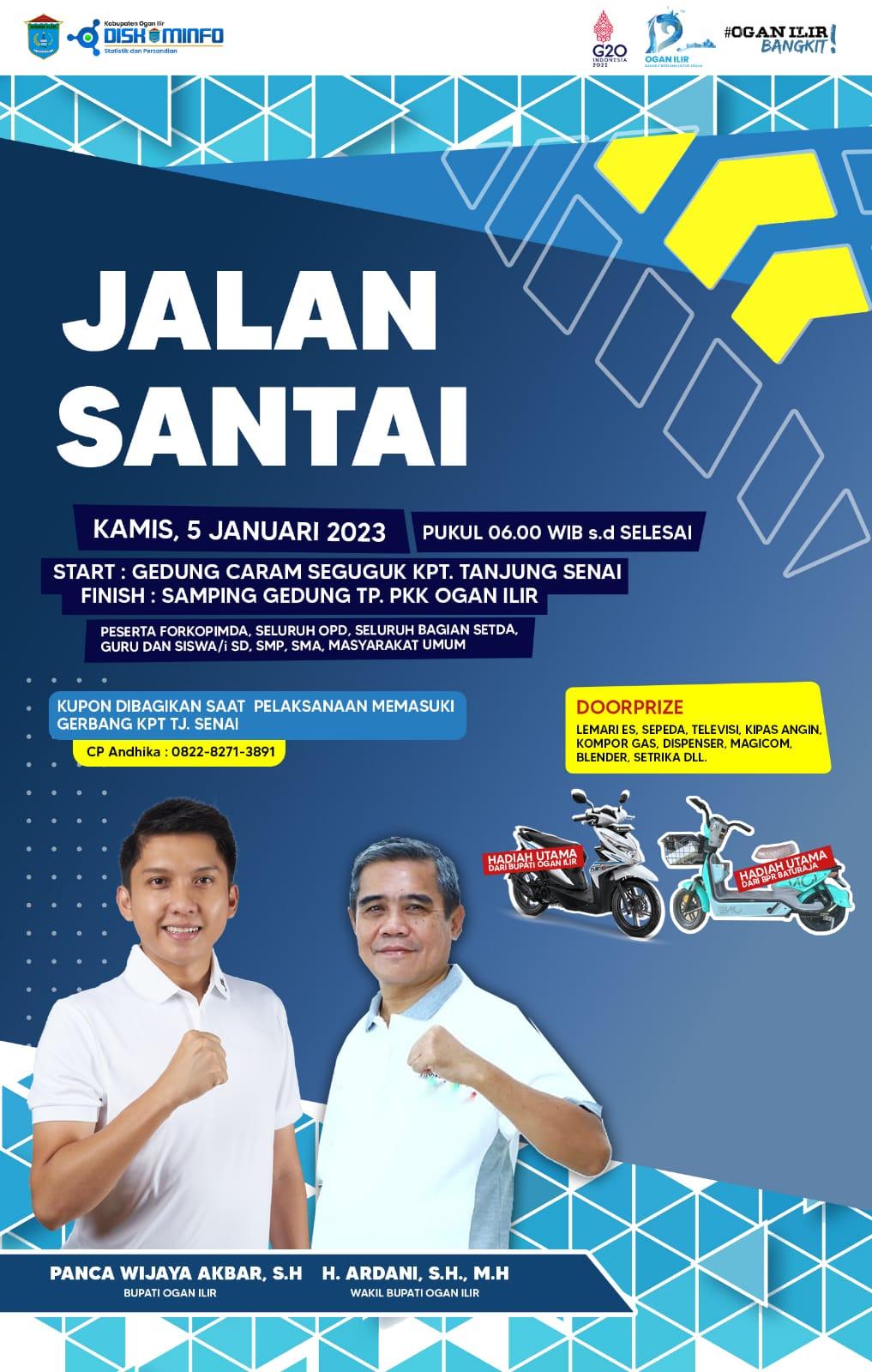 Ayo Rebut Hadiah Utama Sepeda Motor Beat-Sepeda Listrik, Lomba Jalan Santai HUT ke 19  Ogan Ilir