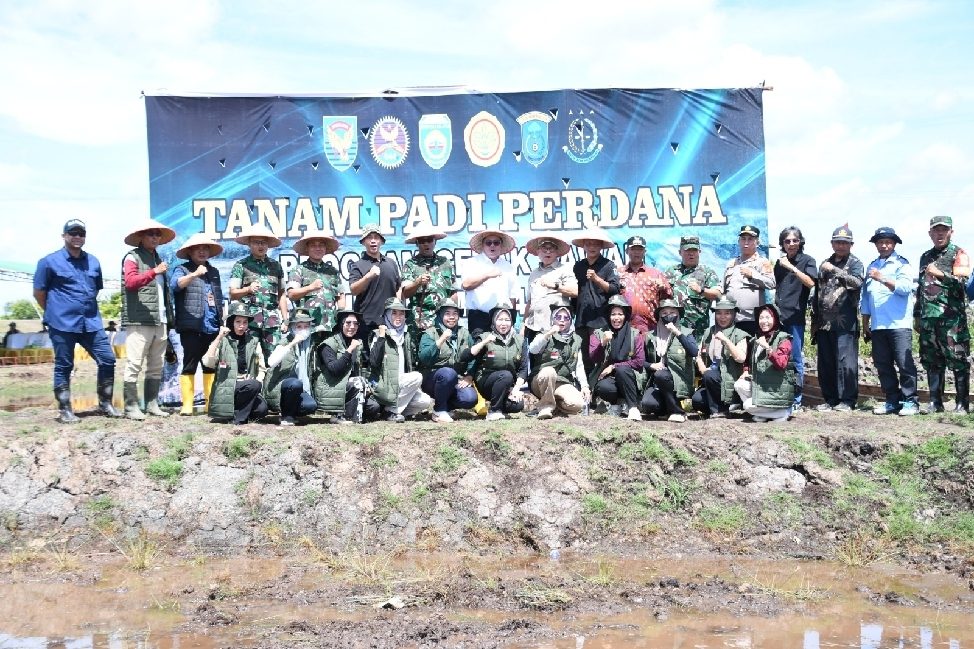 Tanam Padi Perdana di Lahan Cetak Sawah Pangkalan Lampam Kabupaten OKI