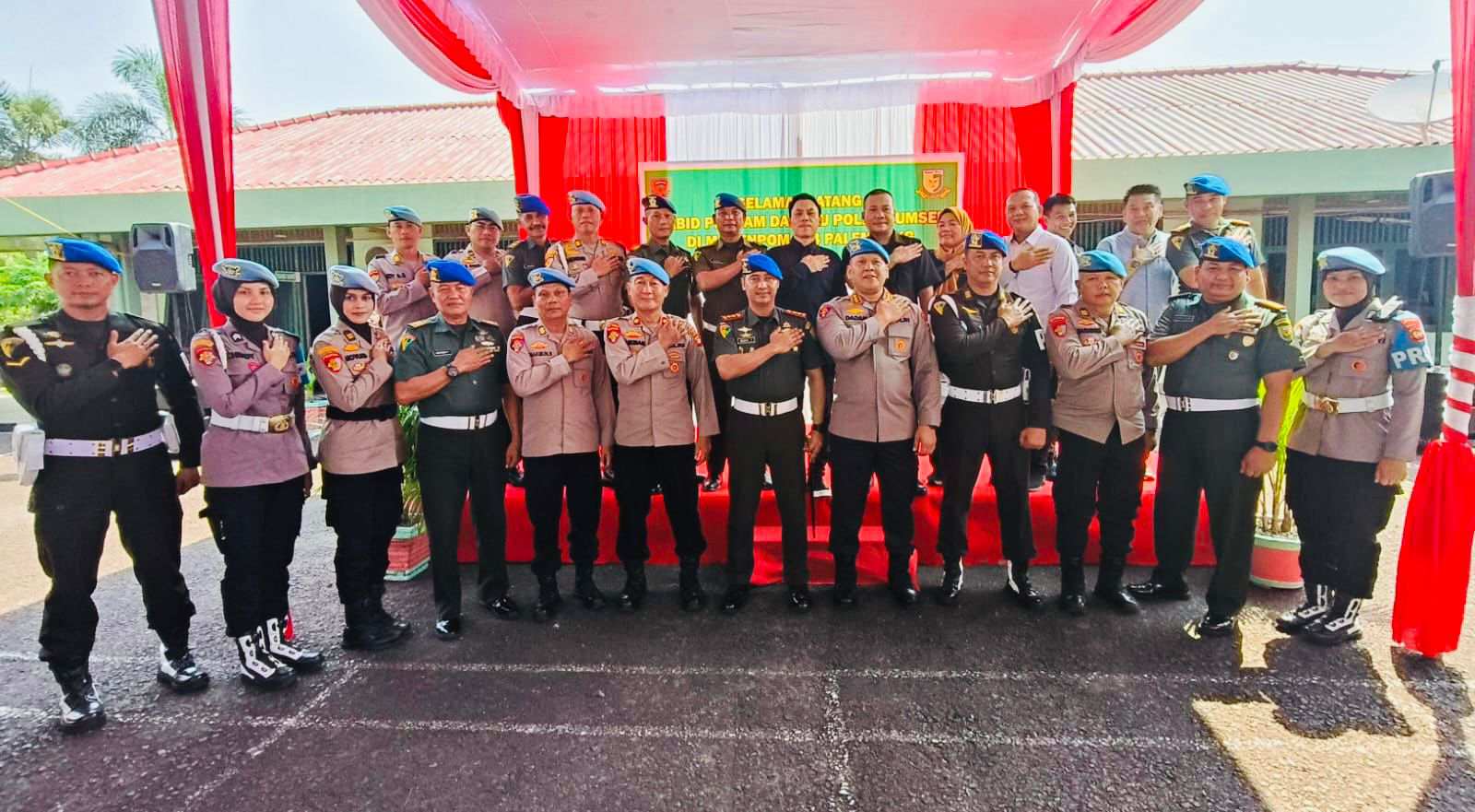 Sinergitas TNI - Polri, Kabid Propam Polda Sumsel Duduk Bareng Bersama Dandenpom II / 4 Palembang