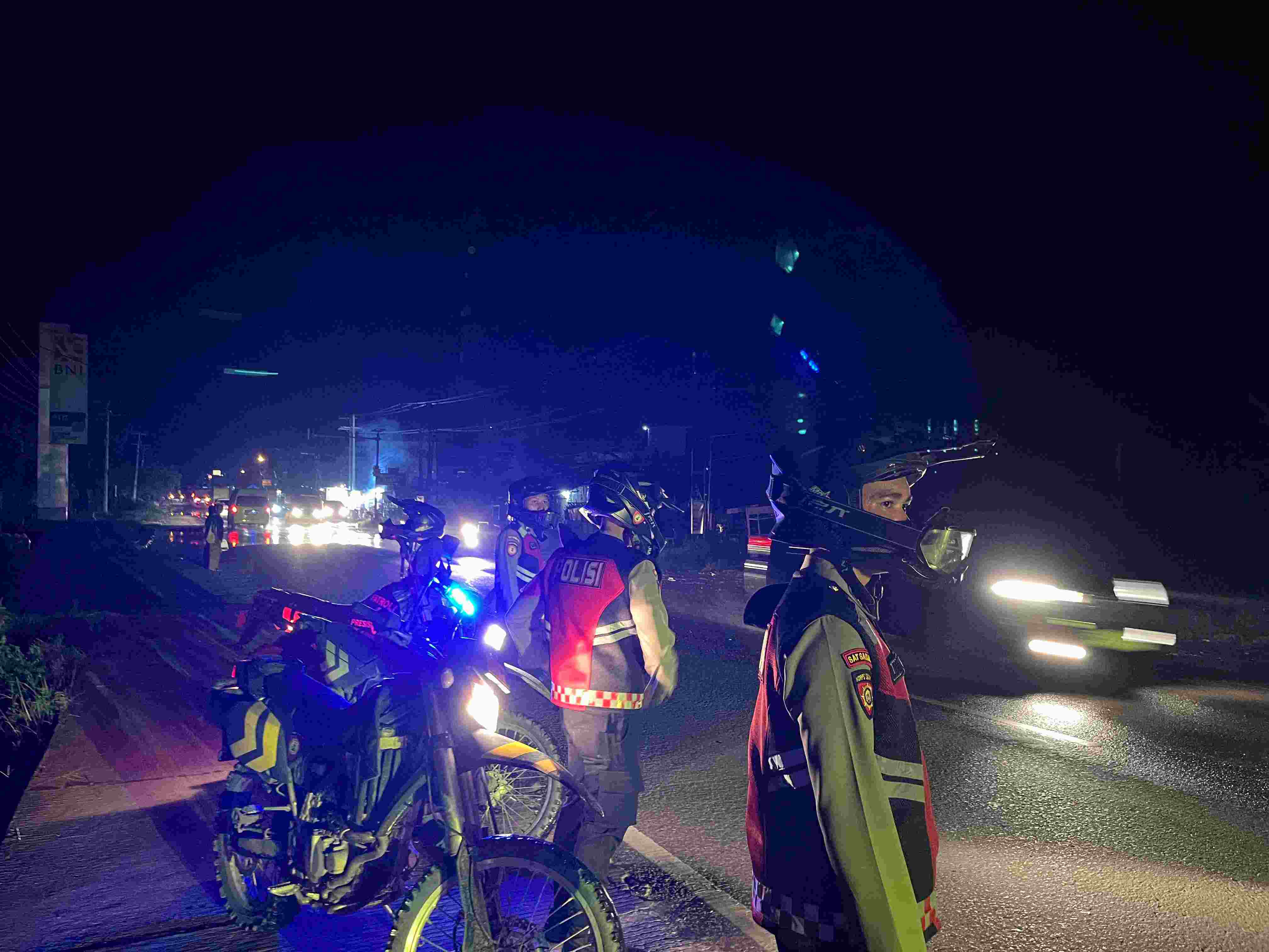 Cegah Kemacetan dan Kejahatan Jalanan, Satlantas Polres Ogan Ilir Gelar Patroli Beat Malam