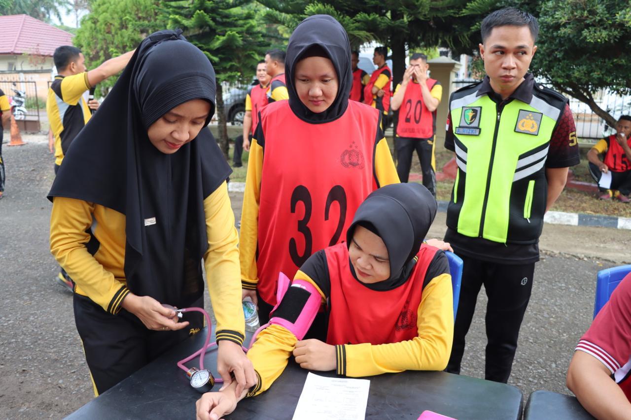 Polres Ogan Ilir Gelar Kesamaptaan Jasmani dan Cek Kesehatan 