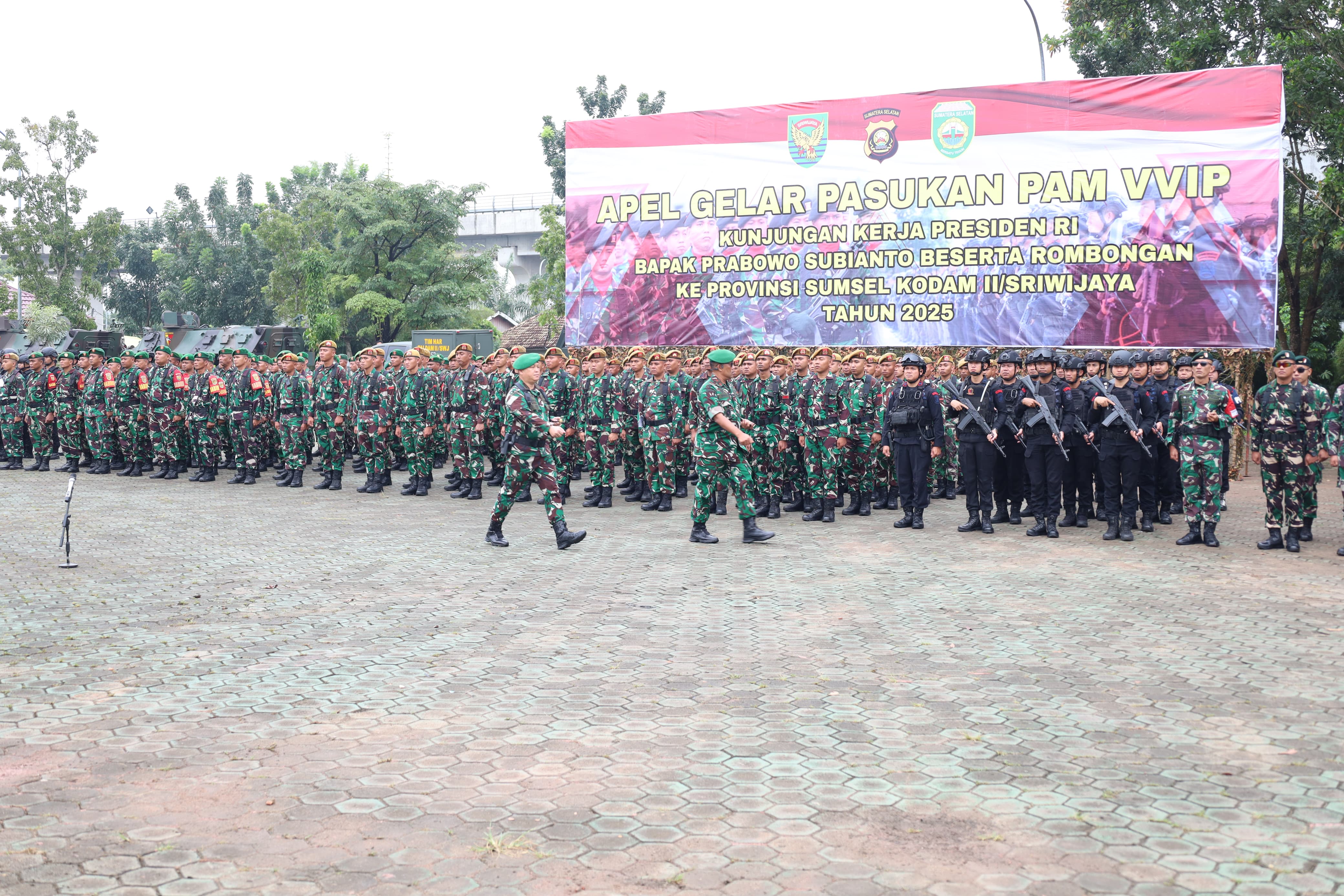 Dandim 0402/OKI Hadiri Gelar Apel Pengamanan VVIP Kunker Presiden