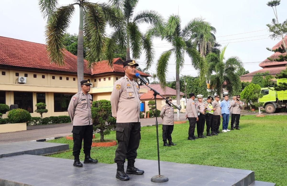 Padat Kegiatan, Pertama Kali Kabag SDM Polres Ogan Ilir Jadi Pimpinan Apel