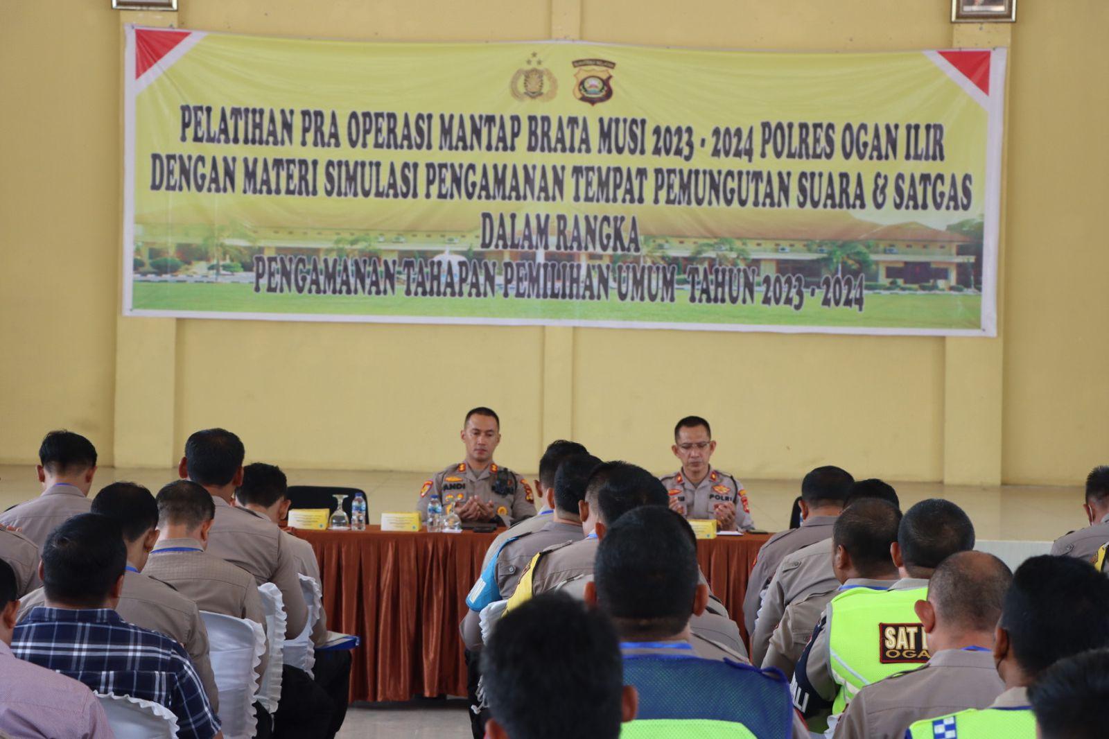 Personil Polres Ogan Ilir Latihan Pra OPS Mantab Brata Musi 2023- 2024