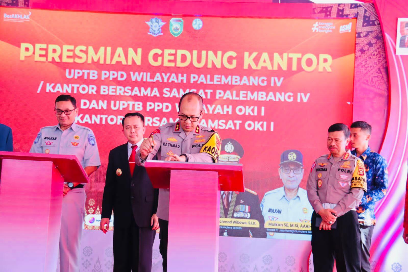 Kapolda dan Pj Gubernur Sumsel Resmikan Kantor Bersama Samsat Palembang IV