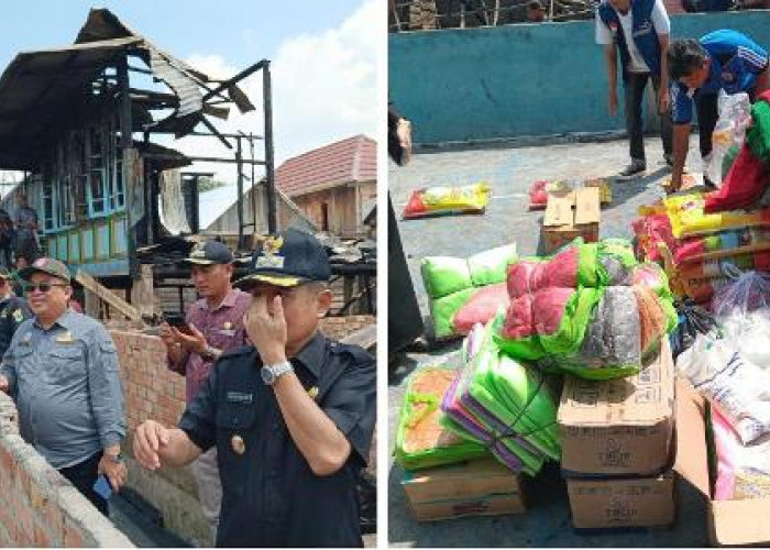 Wabup Ogan Ilir Tinjau Lokasi Kebakaran, Barikan Bantuan 