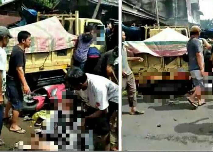 Truk Tabrak Pengunjung Pasar II Prabumulih, Penjual Martabak Tewas, 2 Pemotor Terluka