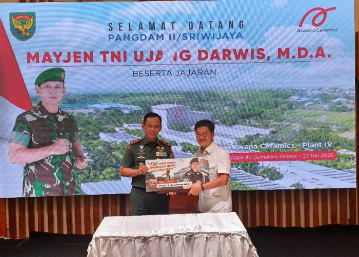 PT Arwana Tanda Tangani MoU Bersama Kodam II/Sriwijaya, Hibah 10.000 Keramik