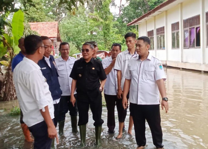 Wakil Bupati  H Ardani Tinjau Banjir di Desa Kuang Dalam Ogan Ilir 