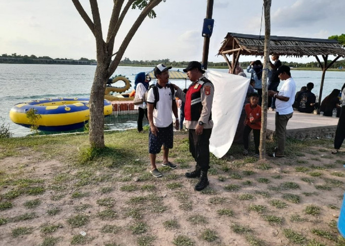 Polsek Indralaya  Patroli Objek Wisata Danau Biru,  Operasi Lilin Musi 2025