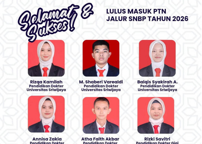 54 Siswa SMAN 1 Indralaya  Ogan Ilir Lolos Jalur SNBP,  6 Siswanya Tembus di Fakultas  Kedokteran