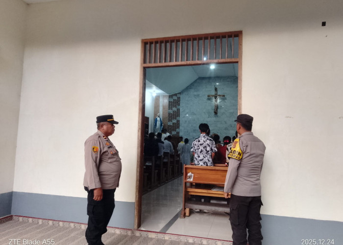 Polsek Rantau Alai Amankan Perayaan Natal di Gereja Stasi Santo Zakaria
