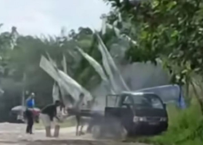 Heboh, Mobil Terbakar di Depan SPBU Lingkar Timur Kota Prabumulih, Polisi Sudah ke TKP tapi Tak Ada Mobil itu 