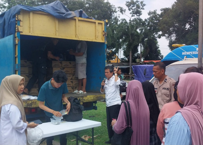 Pasar Murah Siapkan100 Paket,  Polsek Tanjung Batu Amankan Kegiatan Disperindag Ogan Ilir