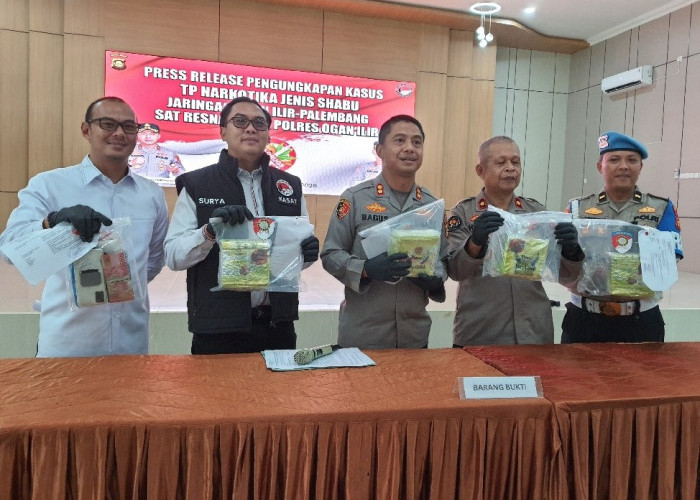 Polres Ogan Ilir  Gagalkan Penyelundupan 4,2 Kg Sabu, Selamatkan 17 200 Orang Pengaruh Narkotika