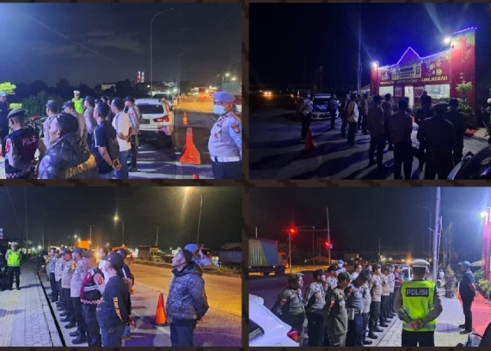 Polsek Pemulutan Cek Pos Pam Tol Keramasan dan Laksanakan KRYD Malam Hari Libur