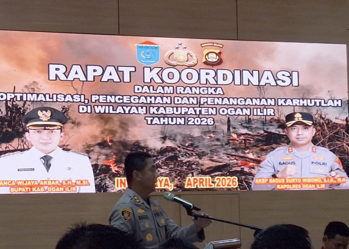 Rakor Karhutla 2026, Polres Ogan Ilir Perkuat Sinergi Cegah Kebakaran Sejak Dini